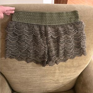 American Rag Olive and Taupe Lace Shorts